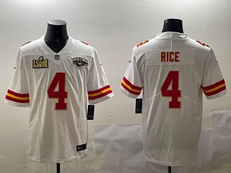 Men Kansas City Chiefs #4 Rice White Second generations 2025 Nike Limited NFL Jersey style 2->kansas city chiefs->NFL Jersey